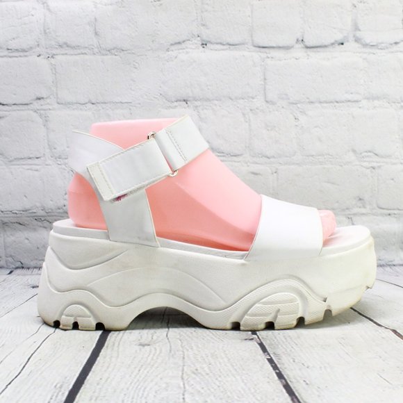 Pull & Bear Shoes - Pull & Bear Leather Platform Strap Sandals Sz 38